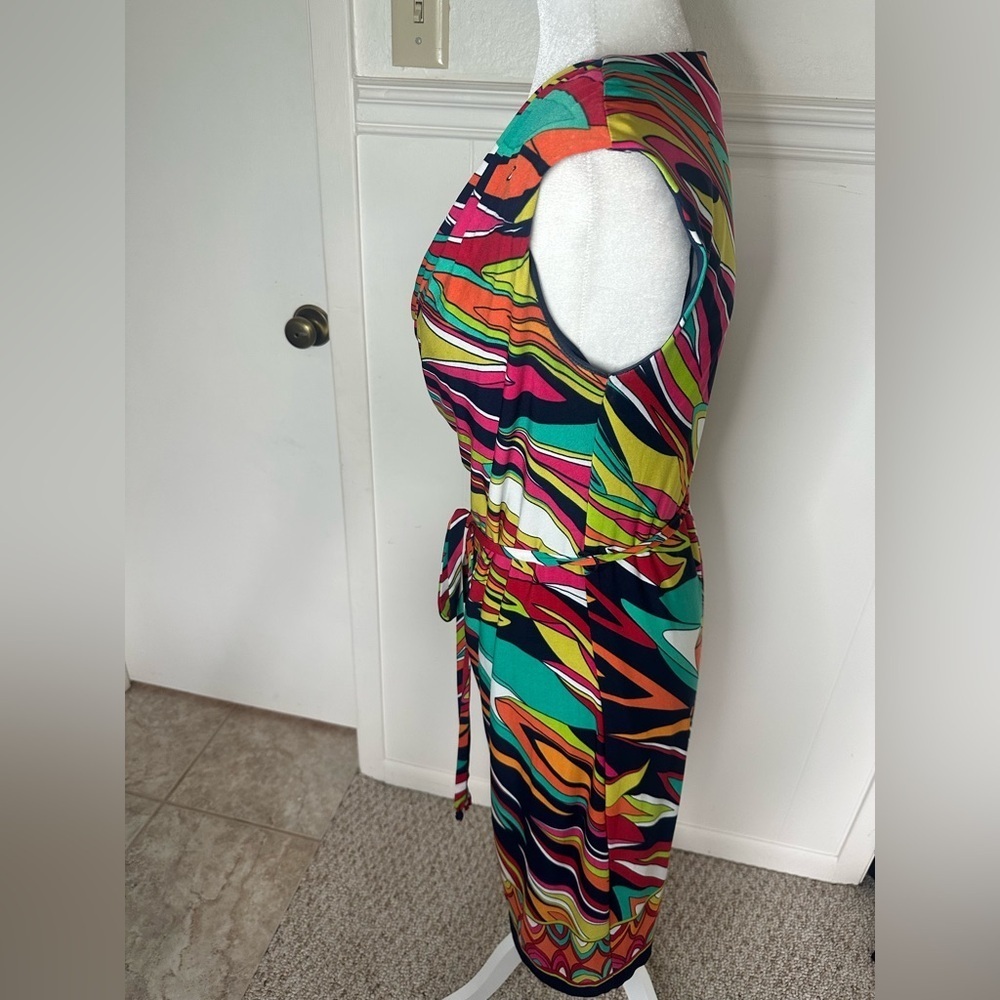 Cleo Multicolor Abstract Print Women's Dress size 6 - Picture 3 of 8